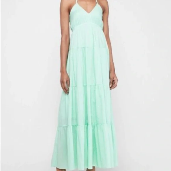 Nwt Express mint green tiered dress